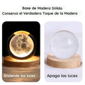 Lampara LUNA 3D esfera de cristal LUZ