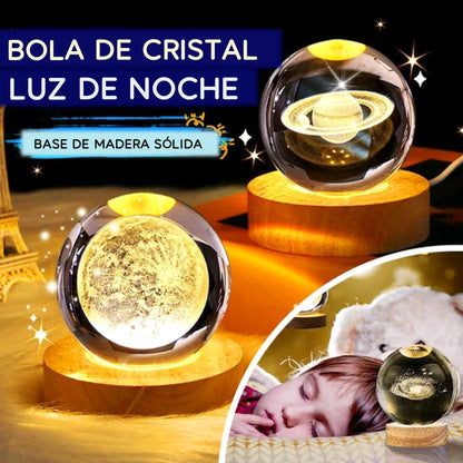Lampara LUNA 3D esfera de cristal LUZ